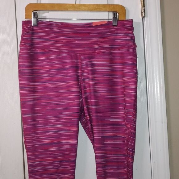 Zelos Curvy tight striped workout yoga leggings  Sz 1X  NWT - Picture 3 of 10